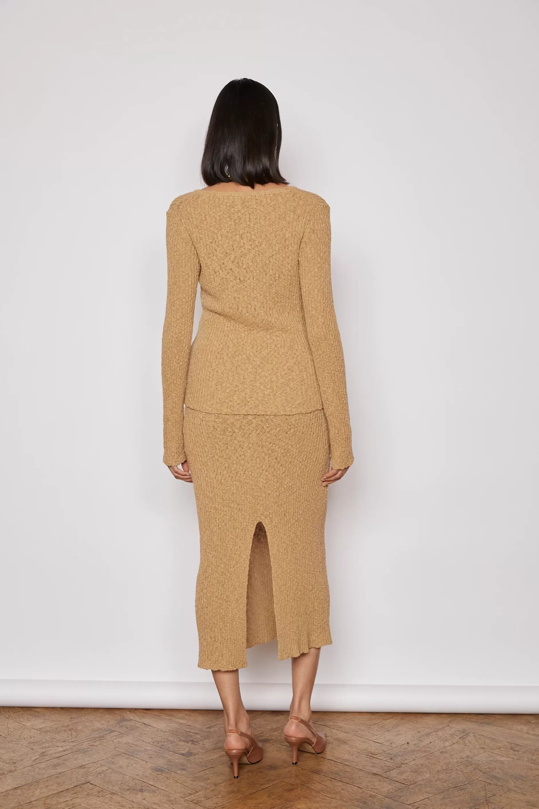 Jovonna London Knitwear | Bottoms^ANGEL SKIRT TAN