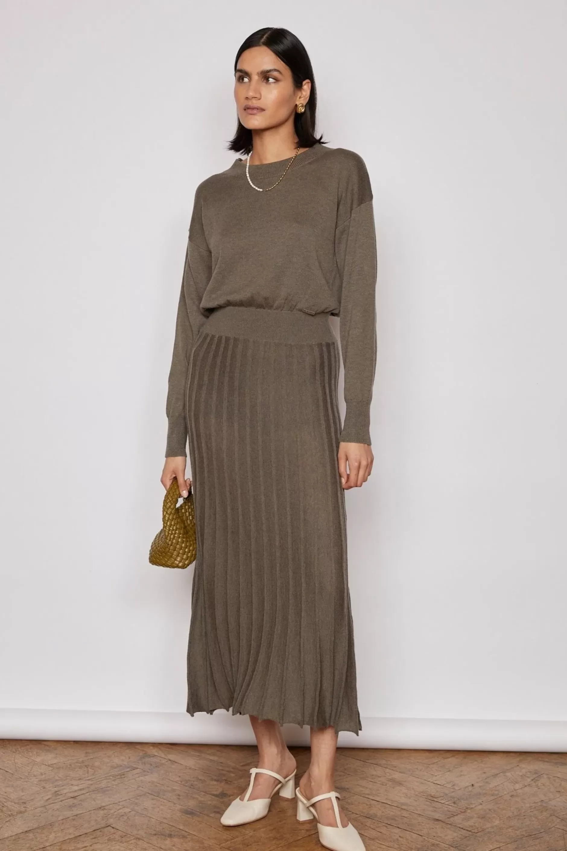 Jovonna London Knitwear | Dresses^NOBLE KNITTED DRESS KHAKI