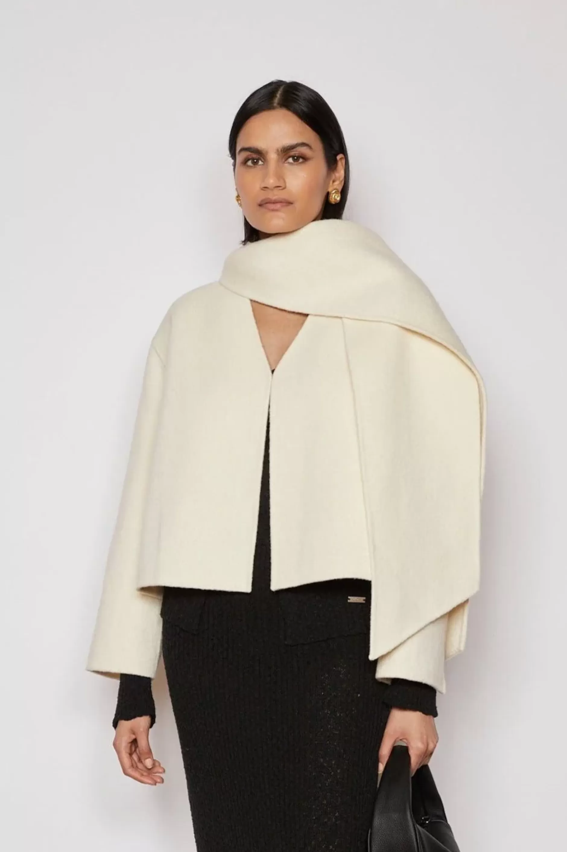 Jovonna London Jackets/coats | The Party Edit^SIENNA COAT WITH SCARF CREAM